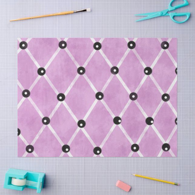 Papel De Seda Decoupage de patrón funky con estudios de celosía  (Artesanía)