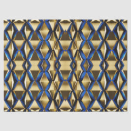 Papel De Seda Decoupage de Patrón Moderno de Oro y Zafiro
