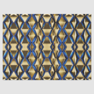 Papel De Seda Decoupage de Patrón Moderno de Oro y Zafiro