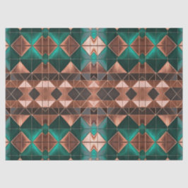 Papel De Seda Decoupage de Patrón Moderno Esmeralda y Cobre