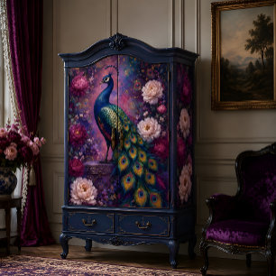 Papel De Seda Decoupage de Peonía Pavo Real Celestial