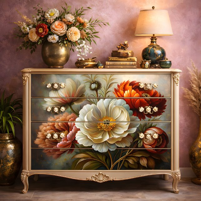 Papel De Seda Decoupage de Peonías de Otoño (Autumn Peonies Decoupage Tissue Paper)