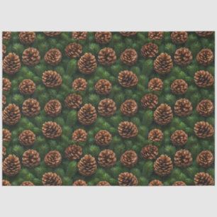 Papel De Seda Decoupage de Piñas y Ramas de Abeto
