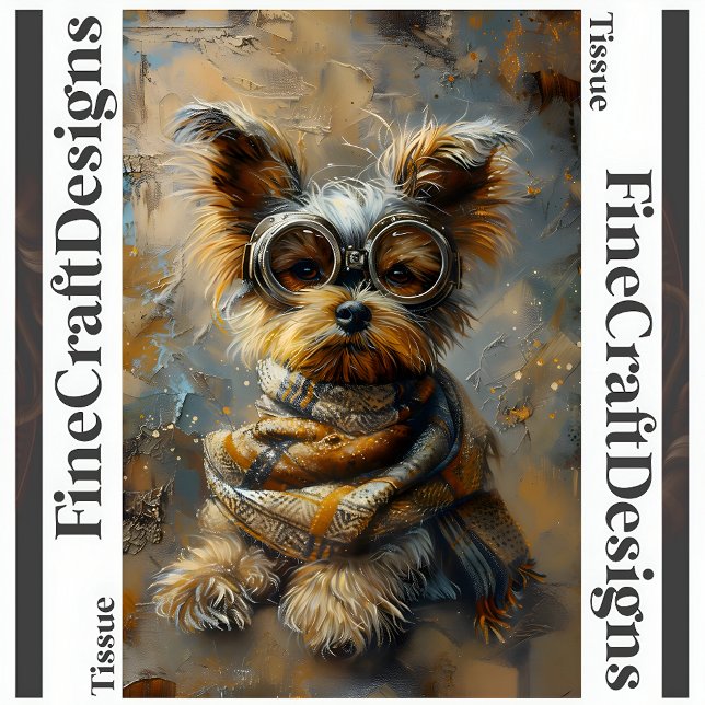 Papel De Seda Decoupage de pintura al óleo Steampunk Yorkie 163 (Subido por el creador)