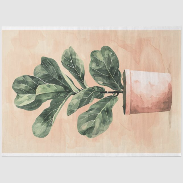 Papel De Seda Decoupage de planta de higuera de hoja de violín c (Anverso)