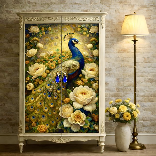 Papel De Seda Decoupage de Plumaje Real (Royal Plumage Decoupage Tissue Paper Mockup)
