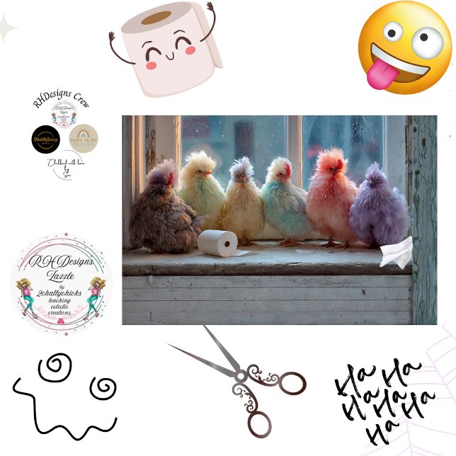 Papel De Seda Decoupage de pollos travesuras humor de pañuelo  (Subido por el creador)