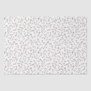 Papel De Seda Decoupage de ramas de hojas botánicas boho vintage