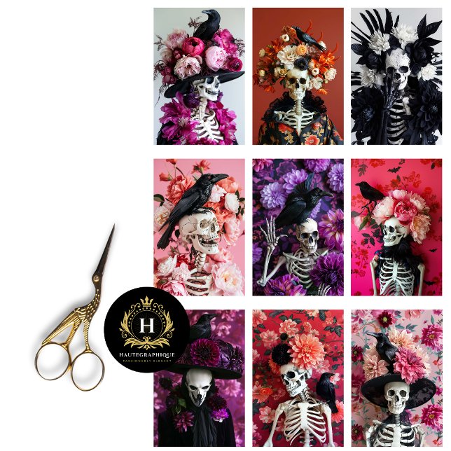 Papel De Seda Decoupage de Revista de Calavera de Esqueleto Góti (Subido por el creador)