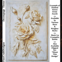 Decoupage de Rosa de Yeso Francés Vintage Deslucid