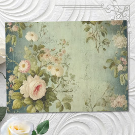 Papel De Seda Decoupage de Rosa floral vintage