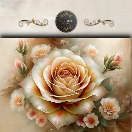 Papel De Seda Decoupage de Rosa Melocotón Vintage