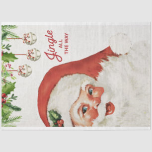 Papel De Seda Decoupage de Santa y Jingle Bells