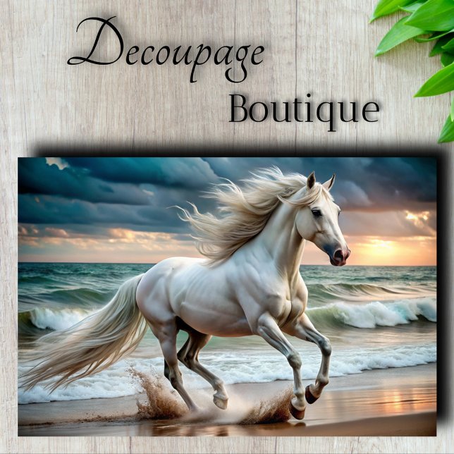 Papel De Seda Decoupage de Semental Oceánico (Ocean Stallion Decoupage Tissue Paper)