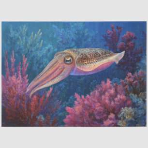 Papel De Seda Decoupage de sepia y coral