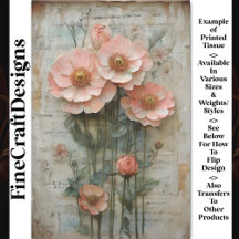 Decoupage de Shabby Chic Floral Ephemera Peach BP7
