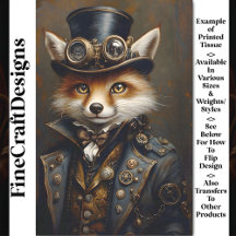 Decoupage de Steampunk Cute Elegant Fox BR7