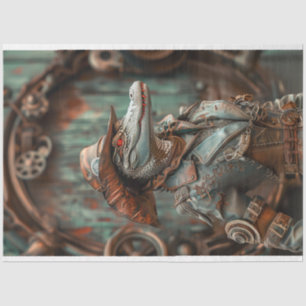 Papel De Seda Decoupage de Steampunk Lady Gator