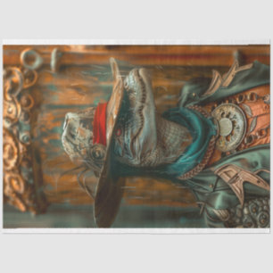 Papel De Seda Decoupage de Steampunk Sheriff Alligator