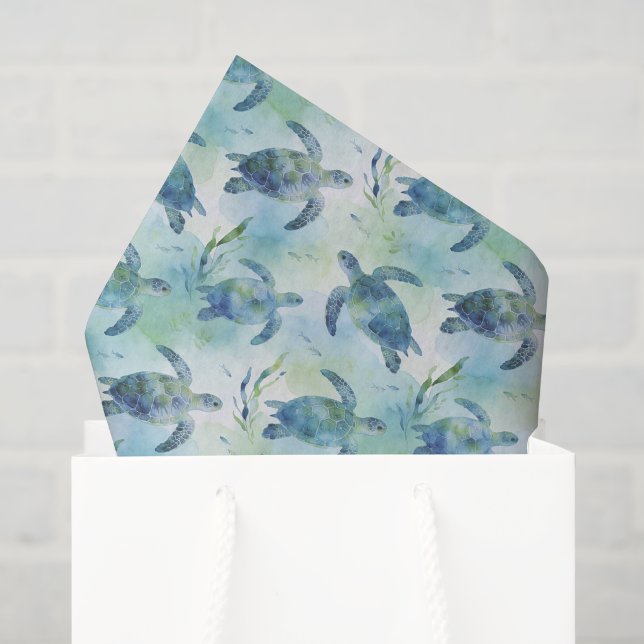 Papel de seda decoupage de tortuga, Tortuga marina (Bolsa de regalo)