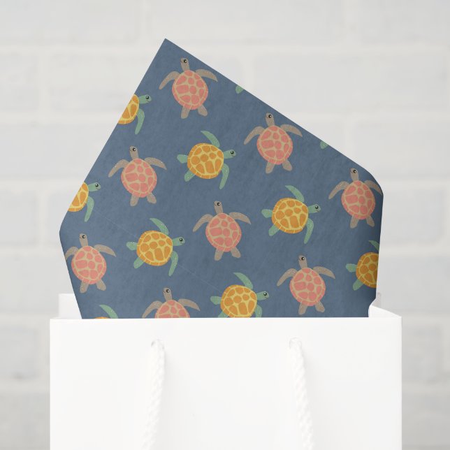 Papel de seda decoupage de tortuga, Tortuga marina (Bolsa de regalo)