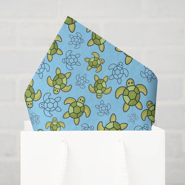 Papel de seda decoupage de tortuga, Tortuga marina (Bolsa de regalo)