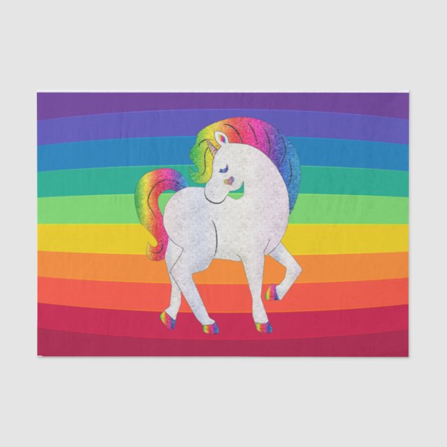 Papel de seda decoupage de unicornio arcoíris (Anverso)