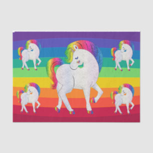 Papel de seda decoupage de unicornio arcoíris