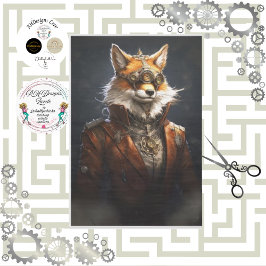 Papel De Seda Decoupage de uniformes de Steampunk Red Fox