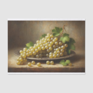Papel De Seda Decoupage de uvas blancas vintage