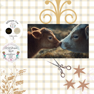 Papel De Seda Decoupage de vaca y ternero Highland cara a cara 
