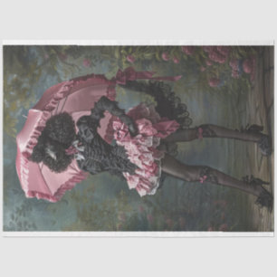 Papel De Seda Decoupage de vestimenta victoriana de fideos negro