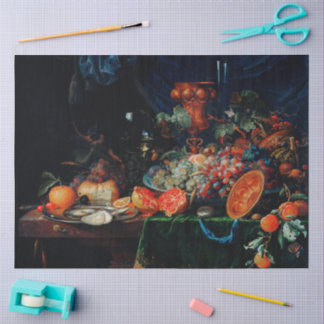 Papel De Seda Decoupage de Vida Muerta de Frutas Oscuras Vintage
