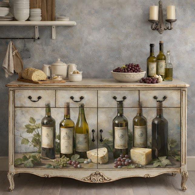 Papel De Seda Decoupage de Viñedo Antiguo (Vintage Vineyard Decoupage Tissue Paper Mockup)