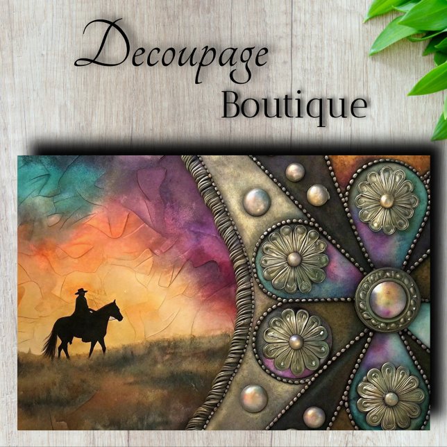 Papel De Seda Decoupage de Western Conchos (Western Conchos Decoupage Tissue Paper)