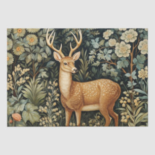 Papel De Seda Decoupage del Deer Forestal William Morris Cottage