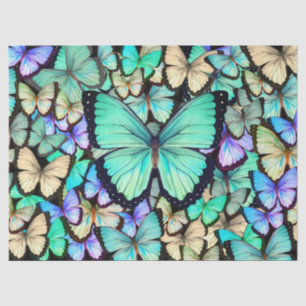 Papel De Seda Decoupage del grupo de mariposas Pastel
