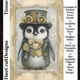 Papel De Seda Decoupage del pingüino victoriano Steampunk Baby D