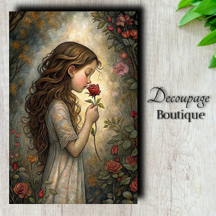 Papel De Seda Decoupage del Primer Beso de Rose