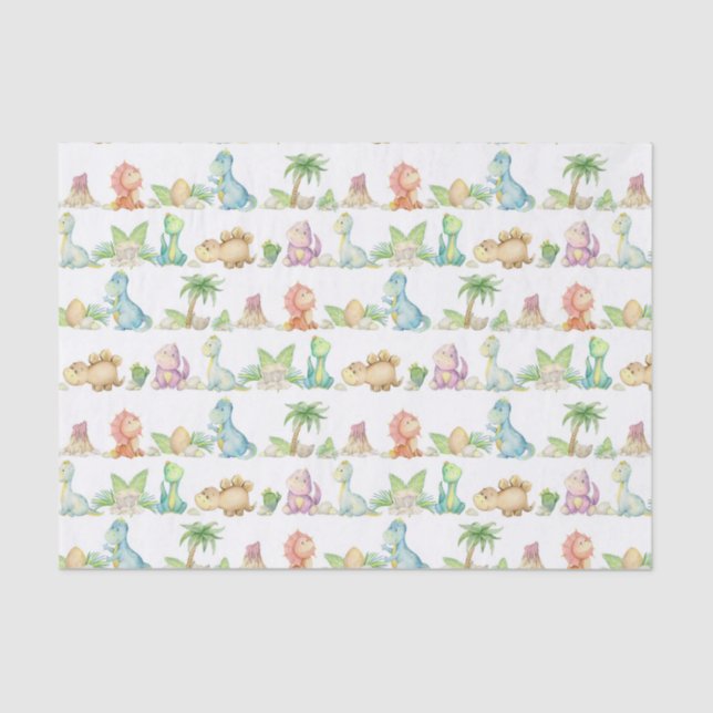 Papel De Seda Decoupage Dinosaur Birday Party Baby Shower (Anverso)