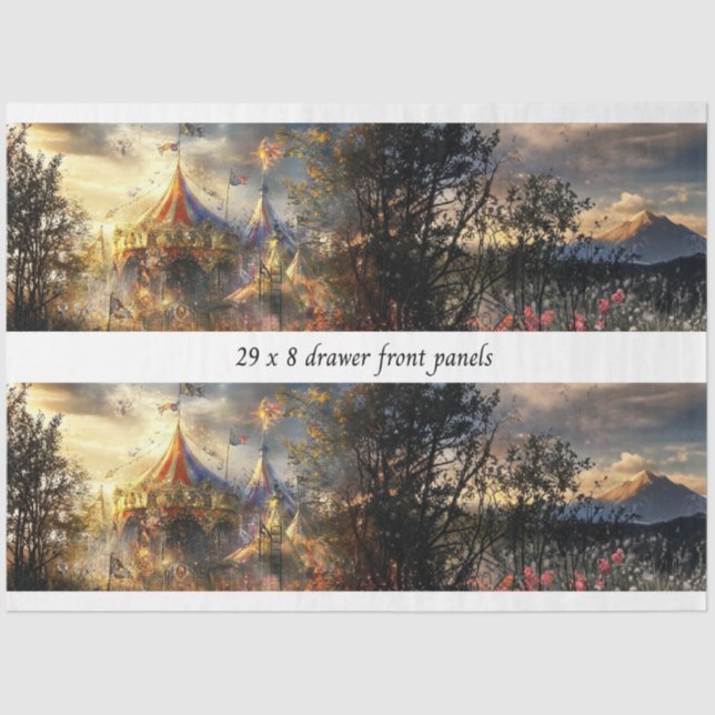 Papel De Seda Decoupage Drawer Front Big Top Carnival Panel  (Anverso)