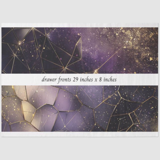 Papel De Seda Decoupage Drawer Fronts 29x8 Geometric Cosmic  (Anverso)