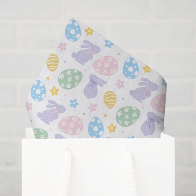 Papel De Seda Decoupage Easter Bunny Eggel Pastel (Bolsa de regalo)
