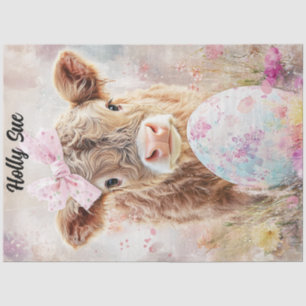 Papel De Seda Decoupage Easter Highland Calf Holly Sue Personali