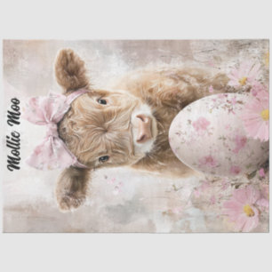Papel De Seda Decoupage Easter Highland Calf Mollie Moo Personal