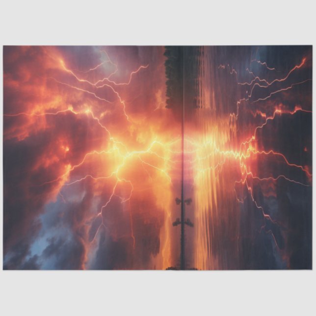 Papel De Seda Decoupage Electric Reverie Lightening Show  (Anverso)