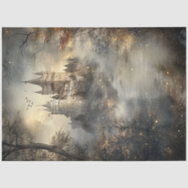 Papel De Seda Decoupage Enchada Castillo Forestal Rumania