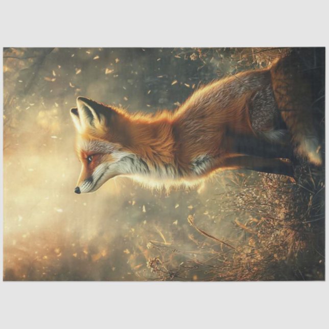Papel De Seda Decoupage Enchant Forest Red Fox Serene (Anverso)