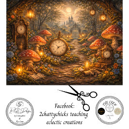 Papel De Seda Decoupage Enchanted Mushroom Clock Garden