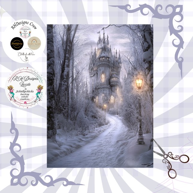 Papel De Seda Decoupage Enchanted Winter Irish Princess Castle  (Subido por el creador)